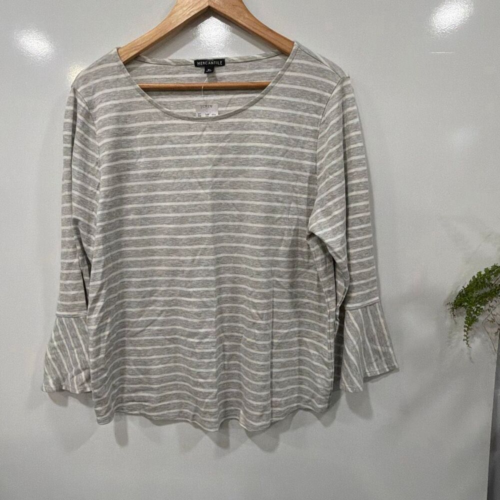J Crew‎ mercantile Women’s XL gray striped shirt